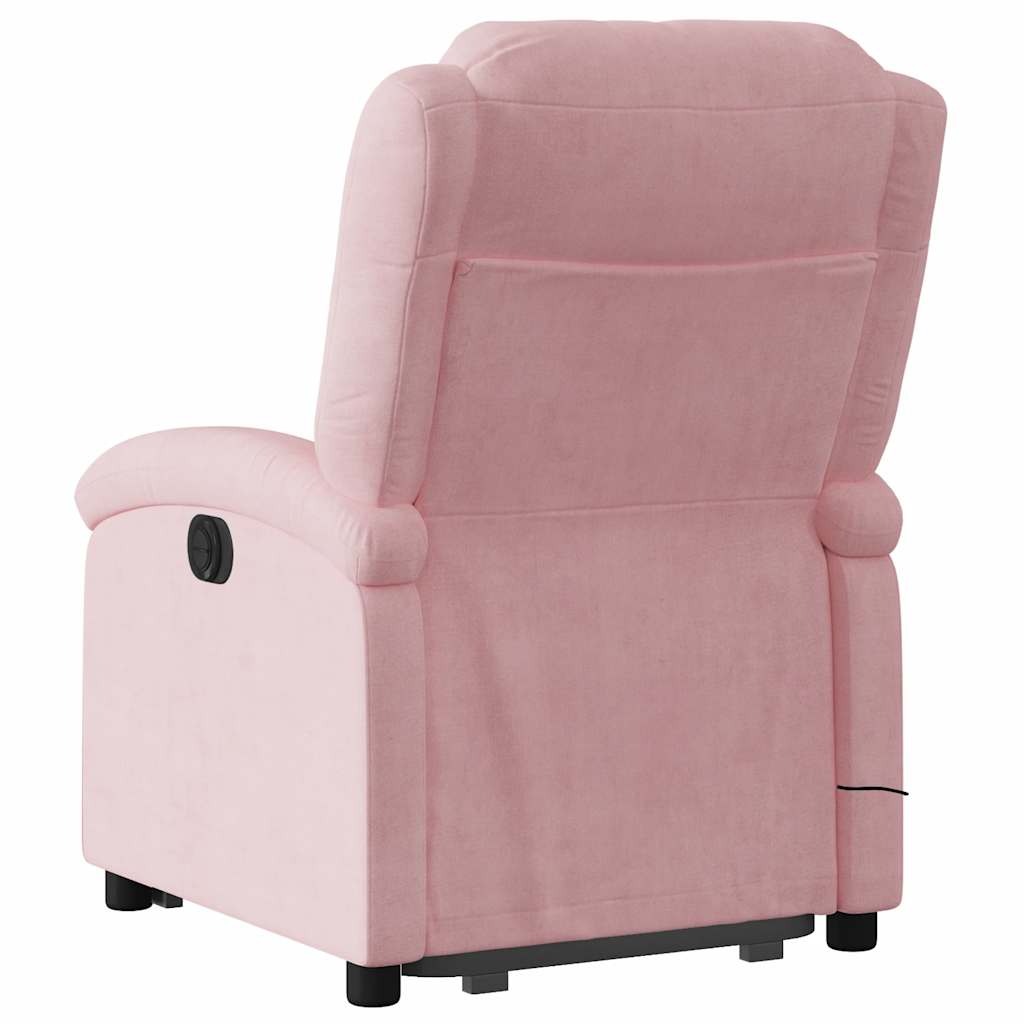 Fauteuil inclinable de massage électrique rose velours - XIOS