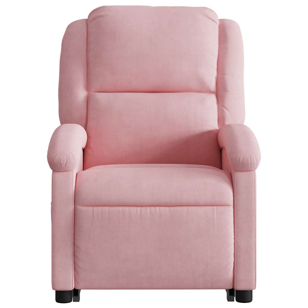Fauteuil inclinable de massage électrique rose velours - XIOS