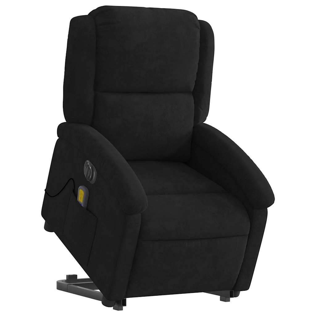 Fauteuil inclinable de massage électrique noir velours - XIOS
