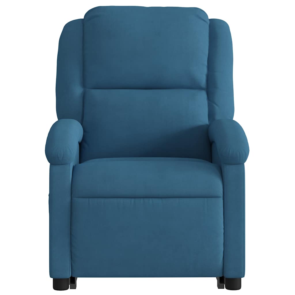 Fauteuil inclinable de massage électrique bleu velours - XIOS