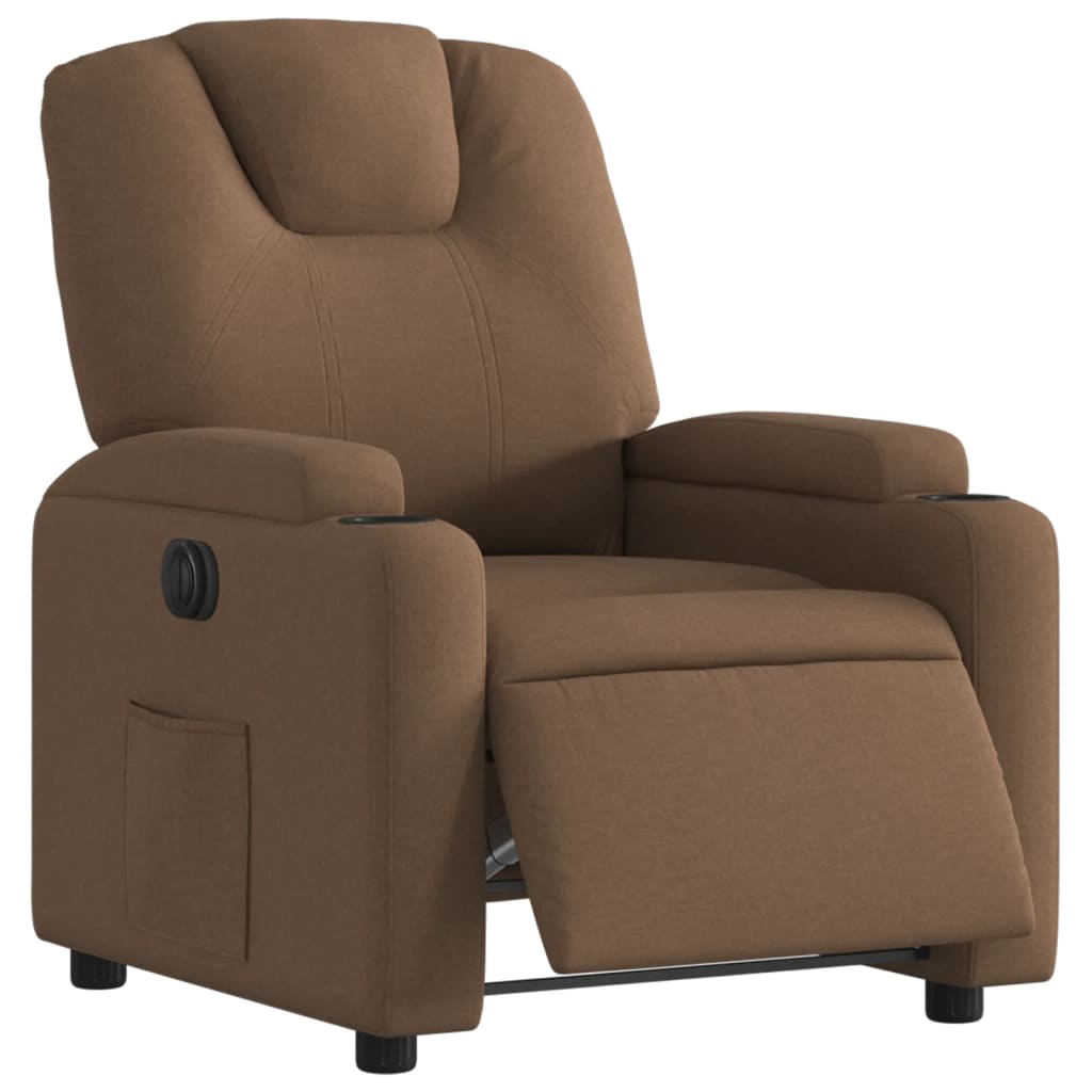Fauteuil inclinable électrique Marron Tissu - XIOS