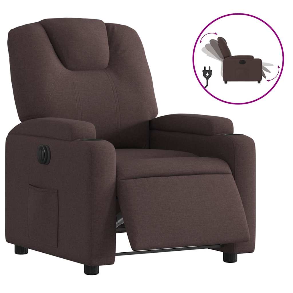Fauteuil inclinable électrique Marron foncé Tissu - XIOS