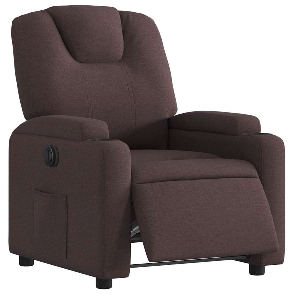 Fauteuil inclinable électrique Marron foncé Tissu - XIOS