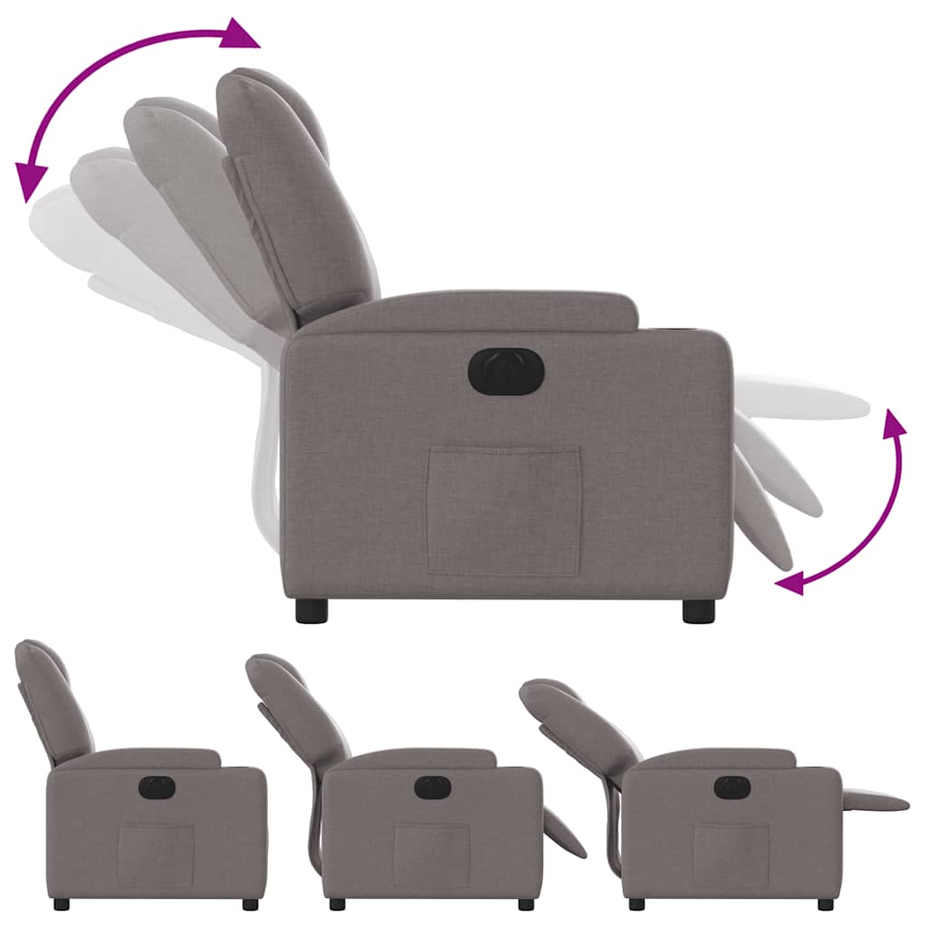 Fauteuil inclinable électrique Taupe Tissu - XIOS