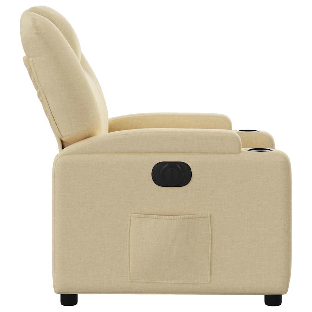 Fauteuil inclinable électrique Crème Tissu - XIOS