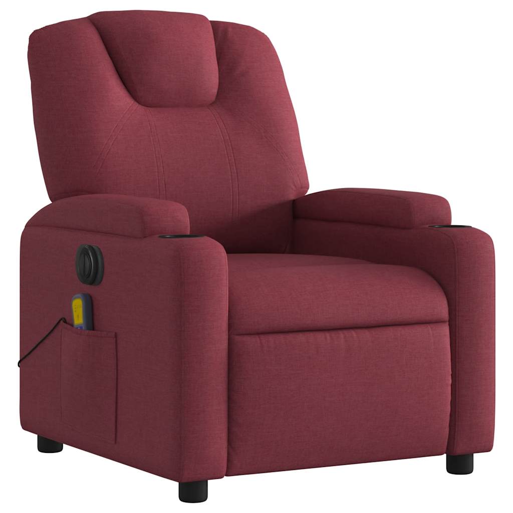 Fauteuil de massage inclinable électrique Rouge bordeaux Tissu - XIOS