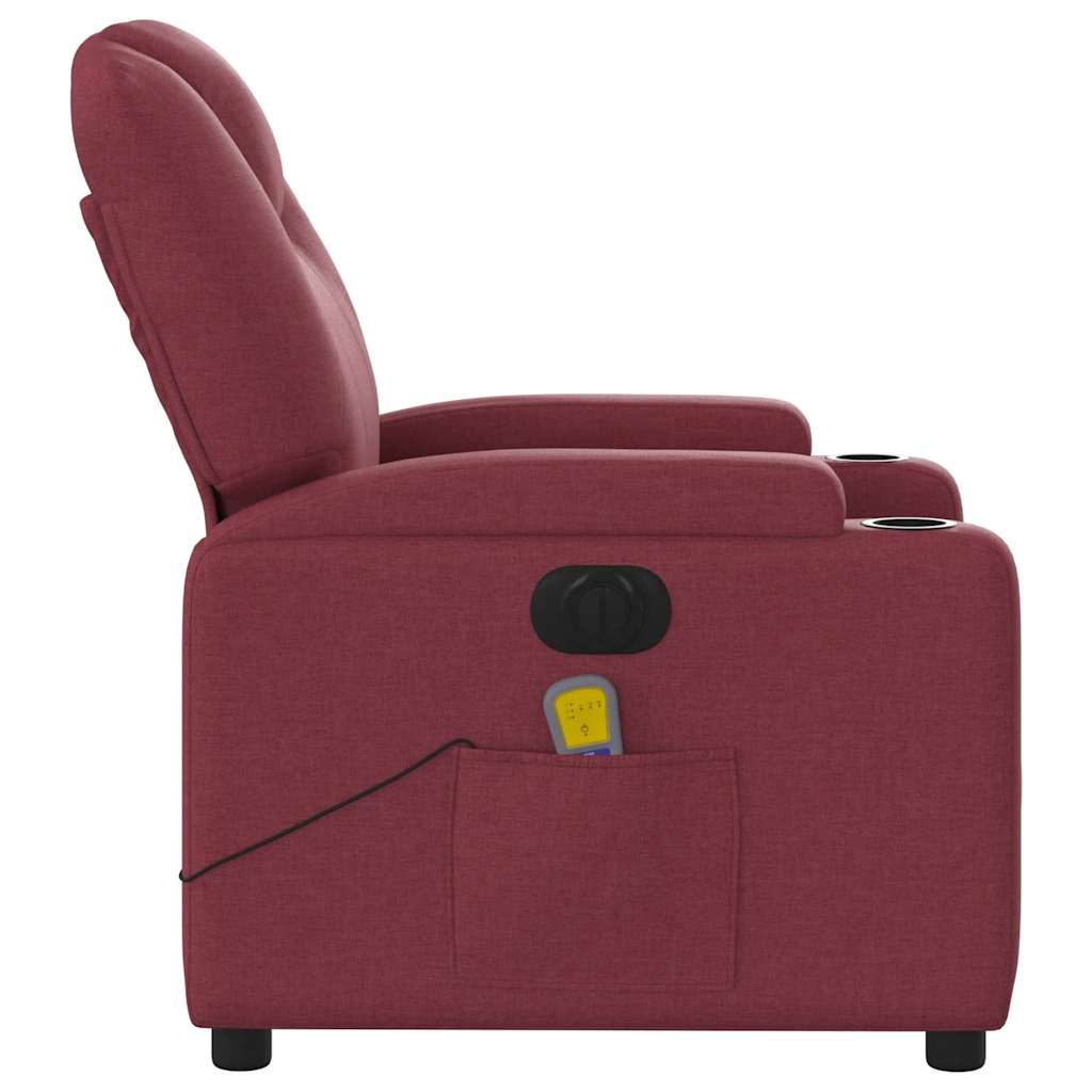 Fauteuil de massage inclinable électrique Rouge bordeaux Tissu - XIOS