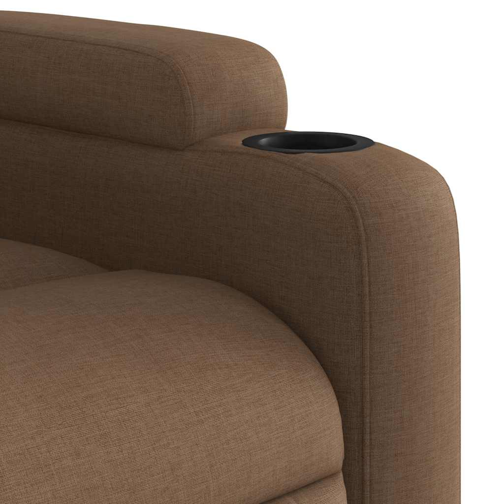Fauteuil inclinable de massage électrique marron tissu - XIOS