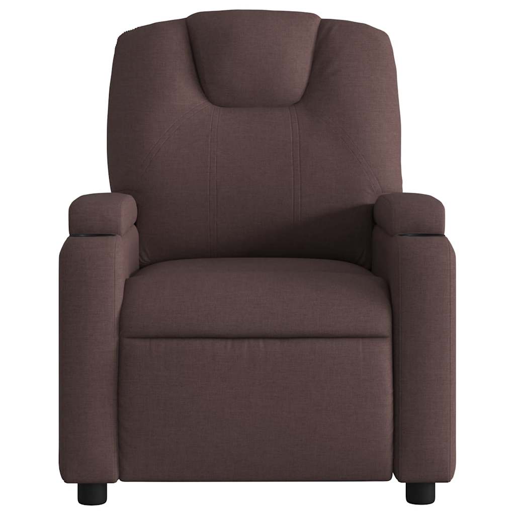Fauteuil de massage inclinable électrique Marron foncé Tissu - XIOS