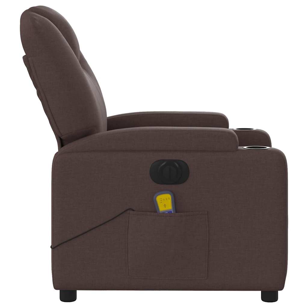 Fauteuil de massage inclinable électrique Marron foncé Tissu - XIOS