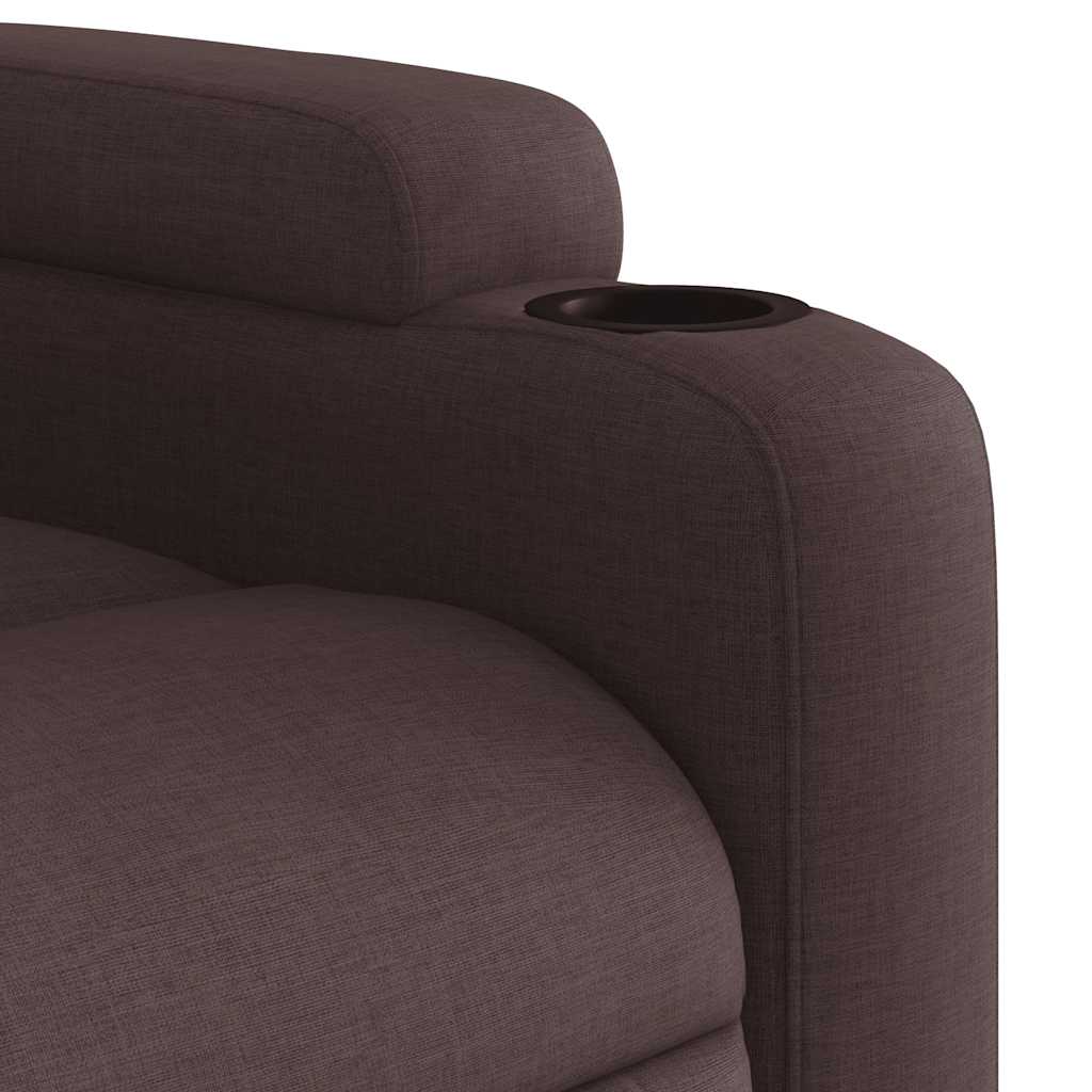 Fauteuil de massage inclinable électrique Marron foncé Tissu - XIOS