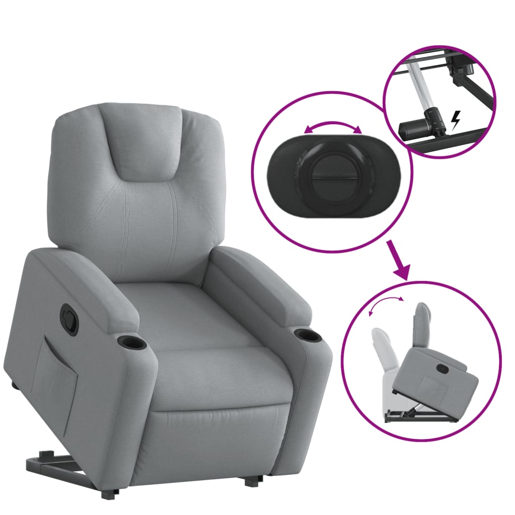 Fauteuil inclinable Gris clair Tissu - XIOS