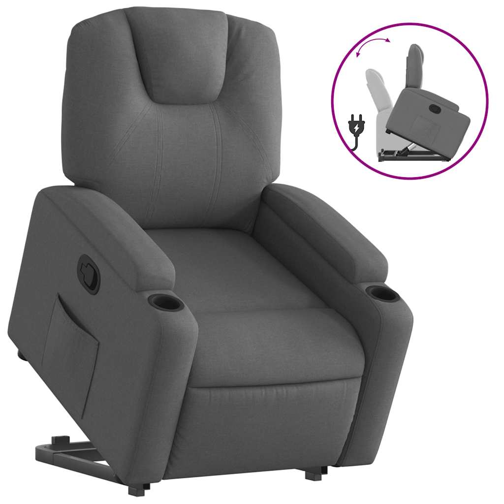 Fauteuil inclinable Gris foncé Tissu - XIOS