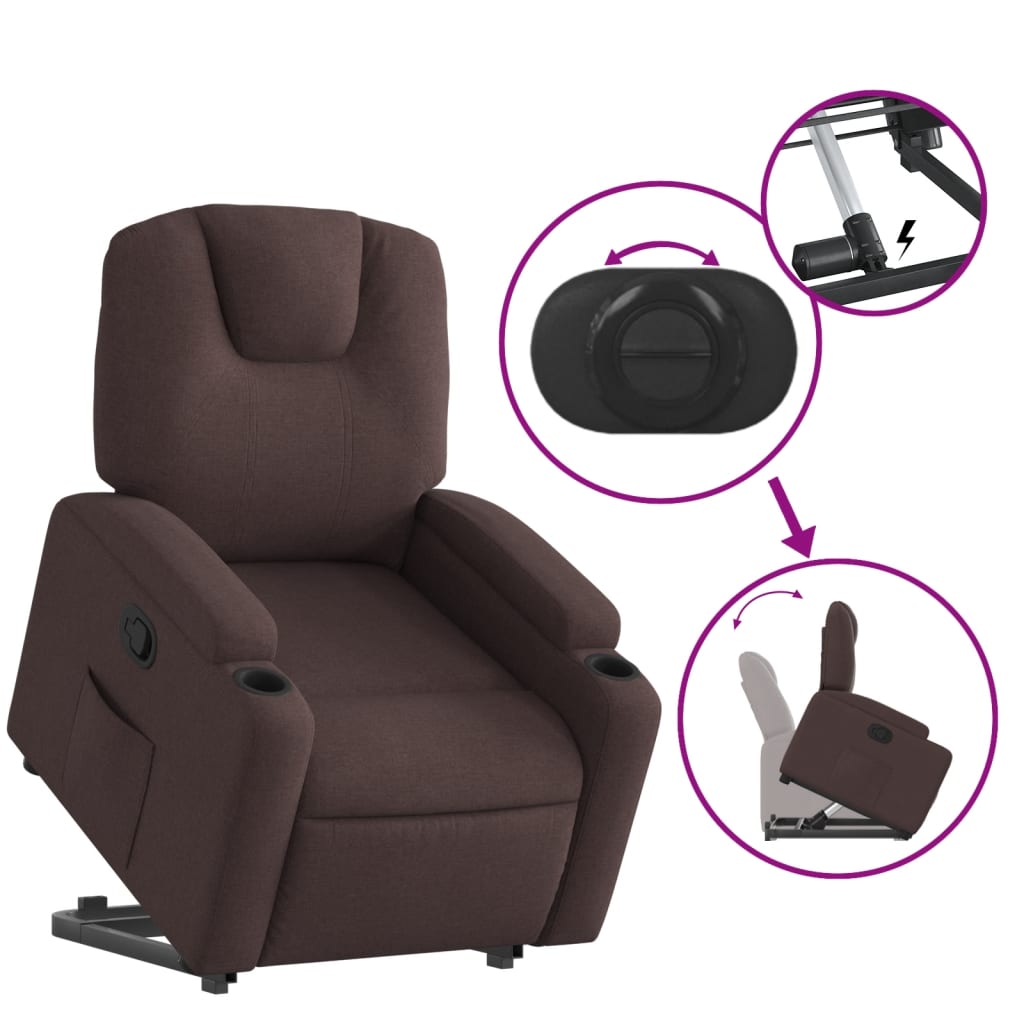 Fauteuil inclinable marron foncé tissu - XIOS