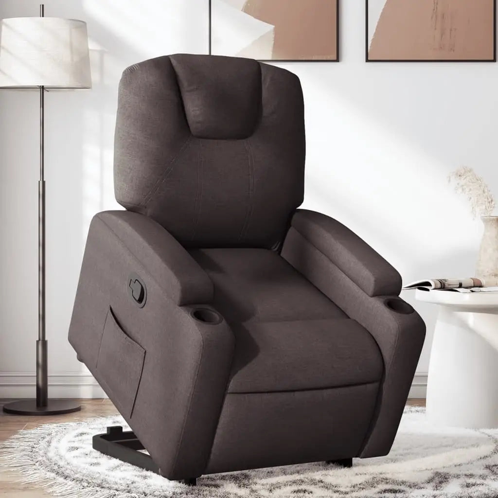 Fauteuil inclinable marron foncé tissu - XIOS