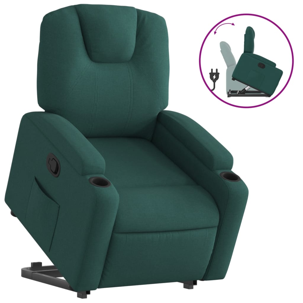 Fauteuil inclinable vert foncé tissu - XIOS