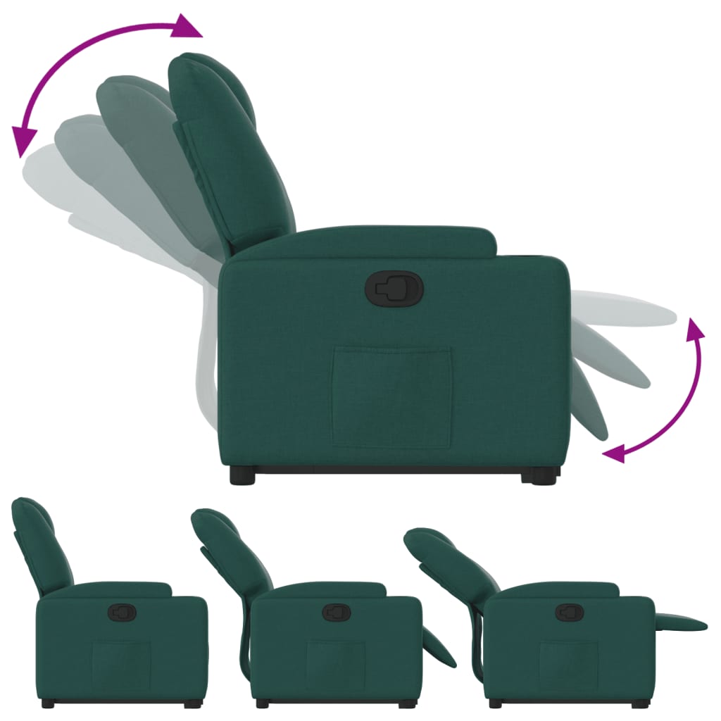 Fauteuil inclinable vert foncé tissu - XIOS