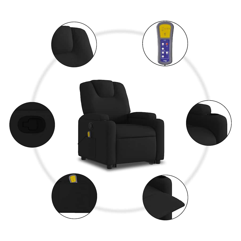 Fauteuil de massage inclinable Noir Tissu - XIOS
