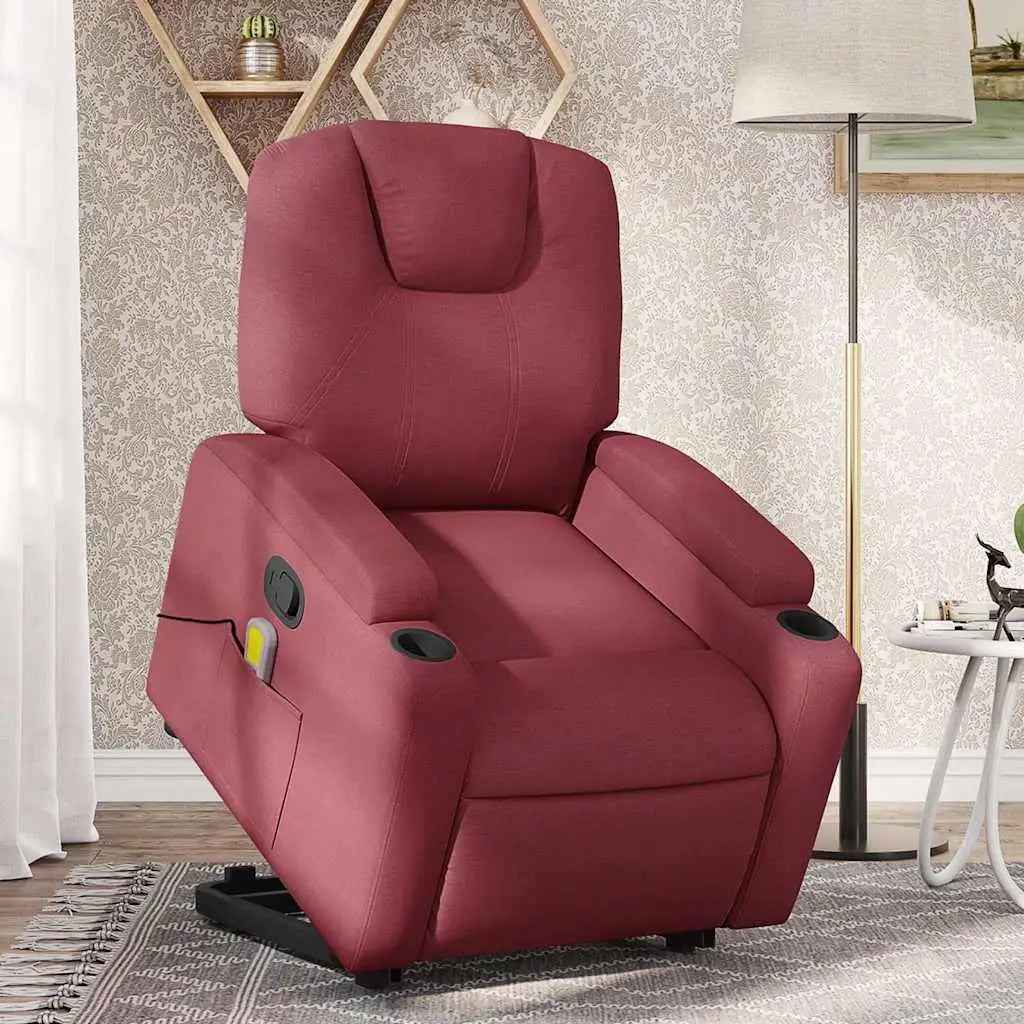 Fauteuil inclinable de massage Rouge bordeaux Tissu - XIOS