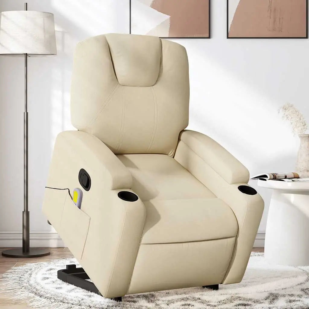 Fauteuil inclinable de massage Crème Tissu - XIOS