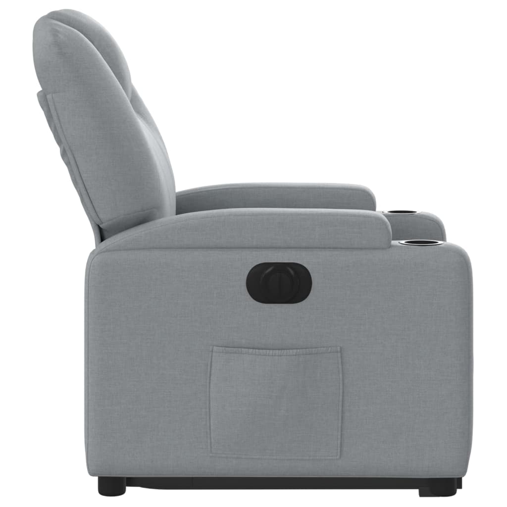 Fauteuil inclinable électrique gris clair tissu - XIOS