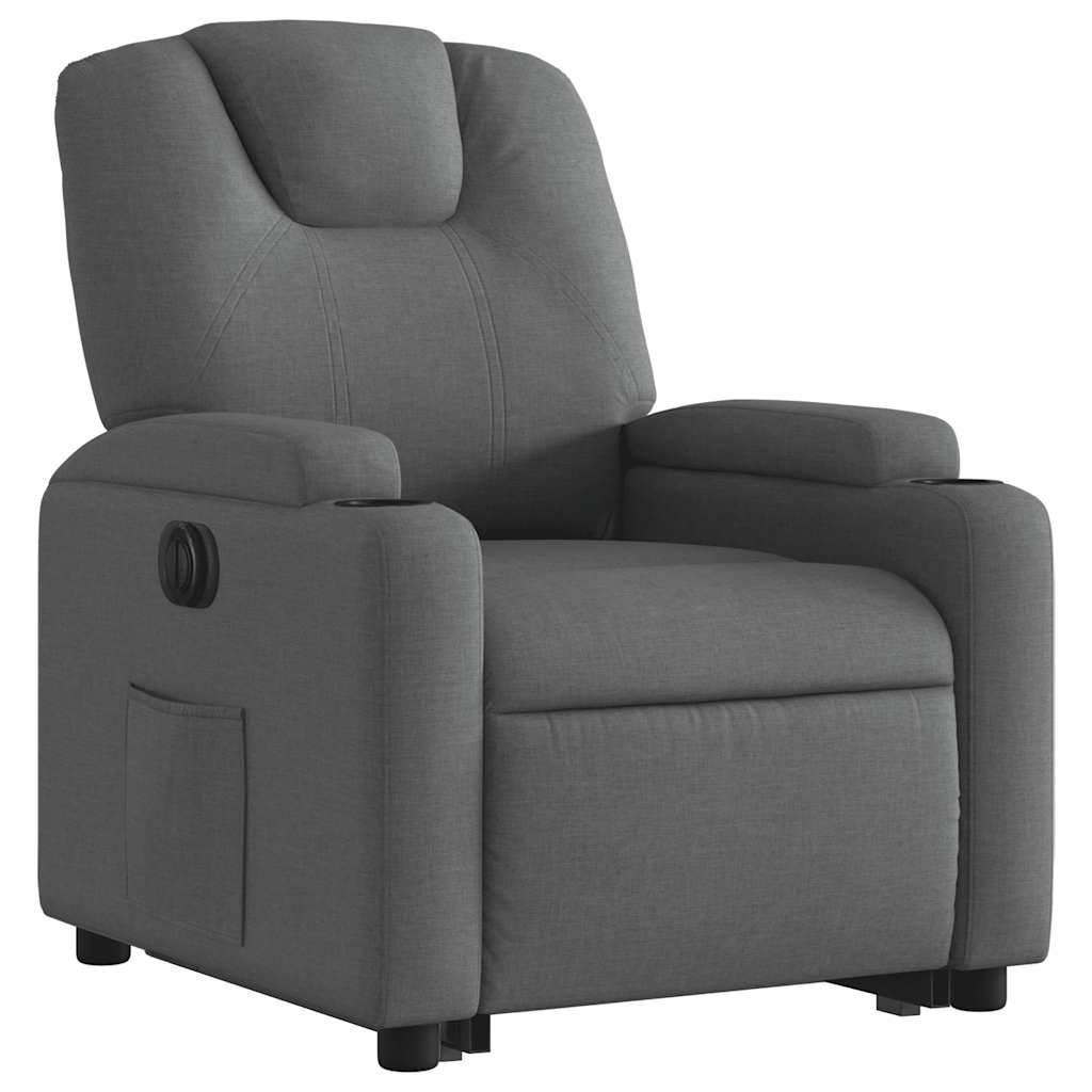 Fauteuil inclinable électrique gris foncé tissu - XIOS