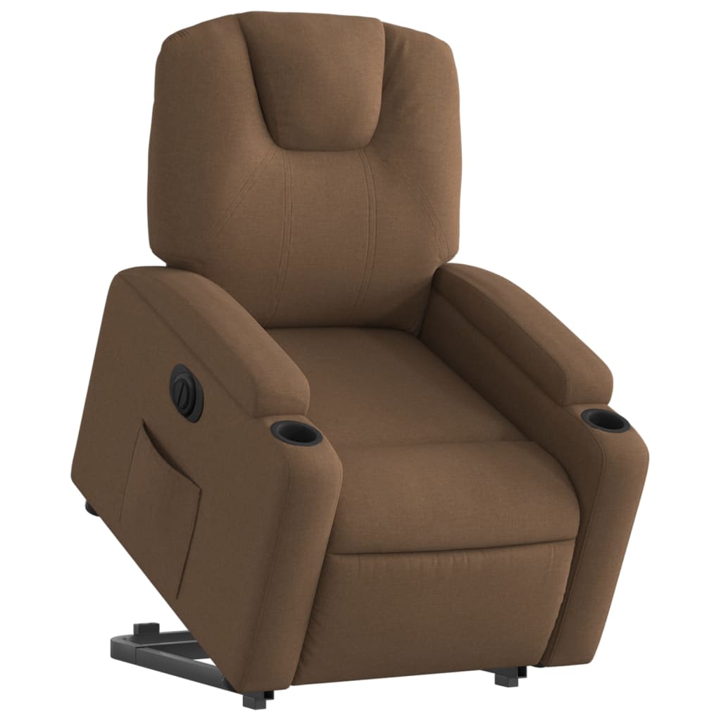 Fauteuil inclinable électrique marron tissu - XIOS