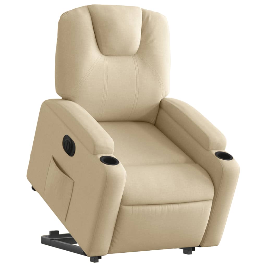 Fauteuil inclinable électrique crème tissu - XIOS