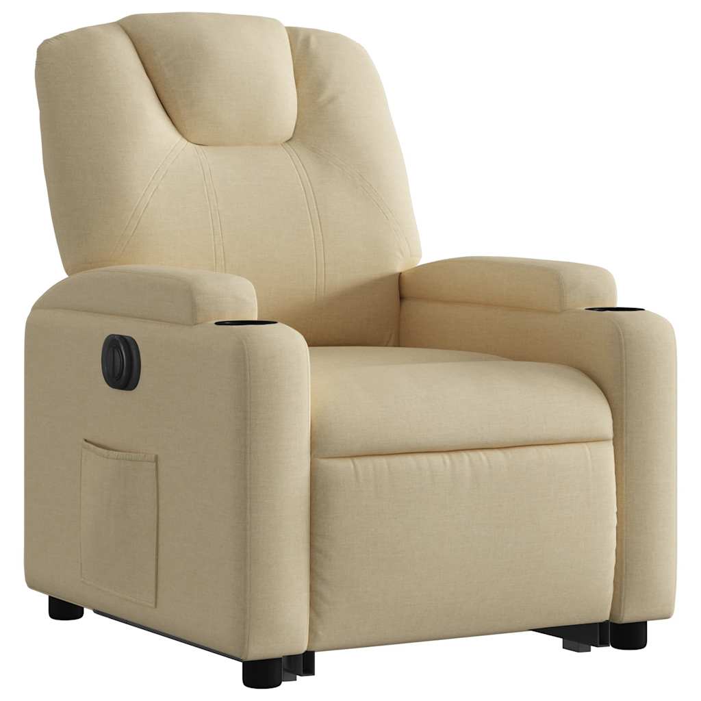 Fauteuil inclinable électrique crème tissu - XIOS