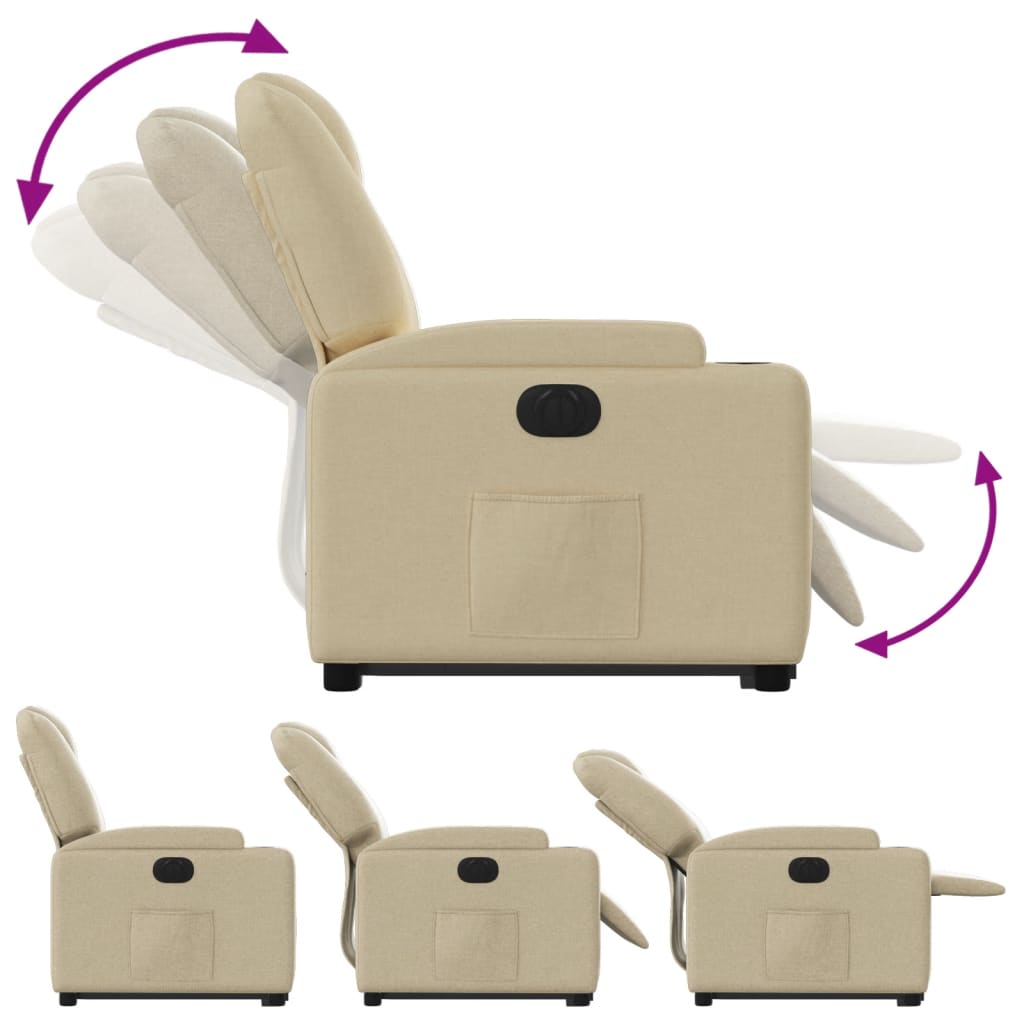 Fauteuil inclinable électrique crème tissu - XIOS