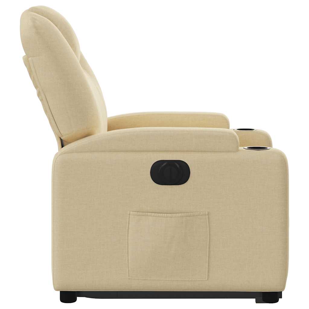 Fauteuil inclinable électrique crème tissu - XIOS