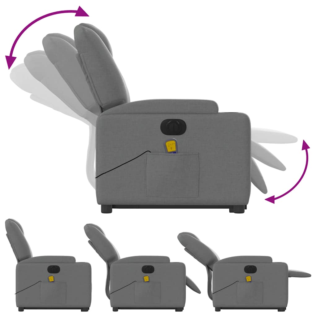 Fauteuil inclinable de massage électrique Gris foncé Tissu - XIOS