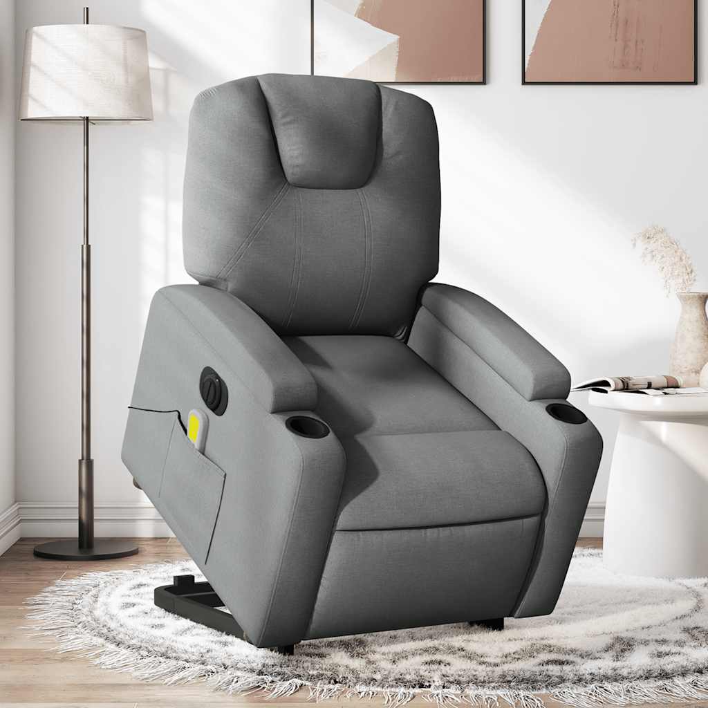 Fauteuil inclinable de massage électrique Gris foncé Tissu - XIOS