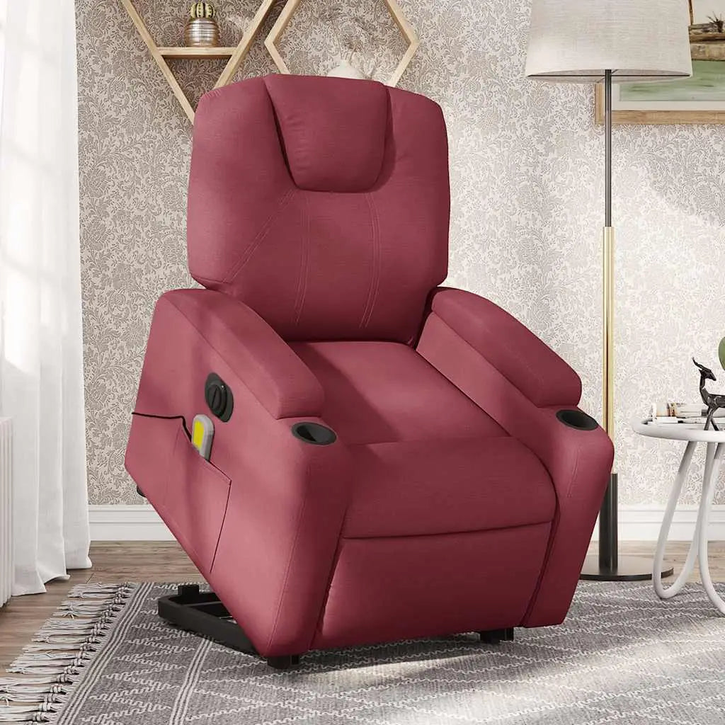 Fauteuil inclinable de massage électrique Rouge bordeaux Tissu - XIOS