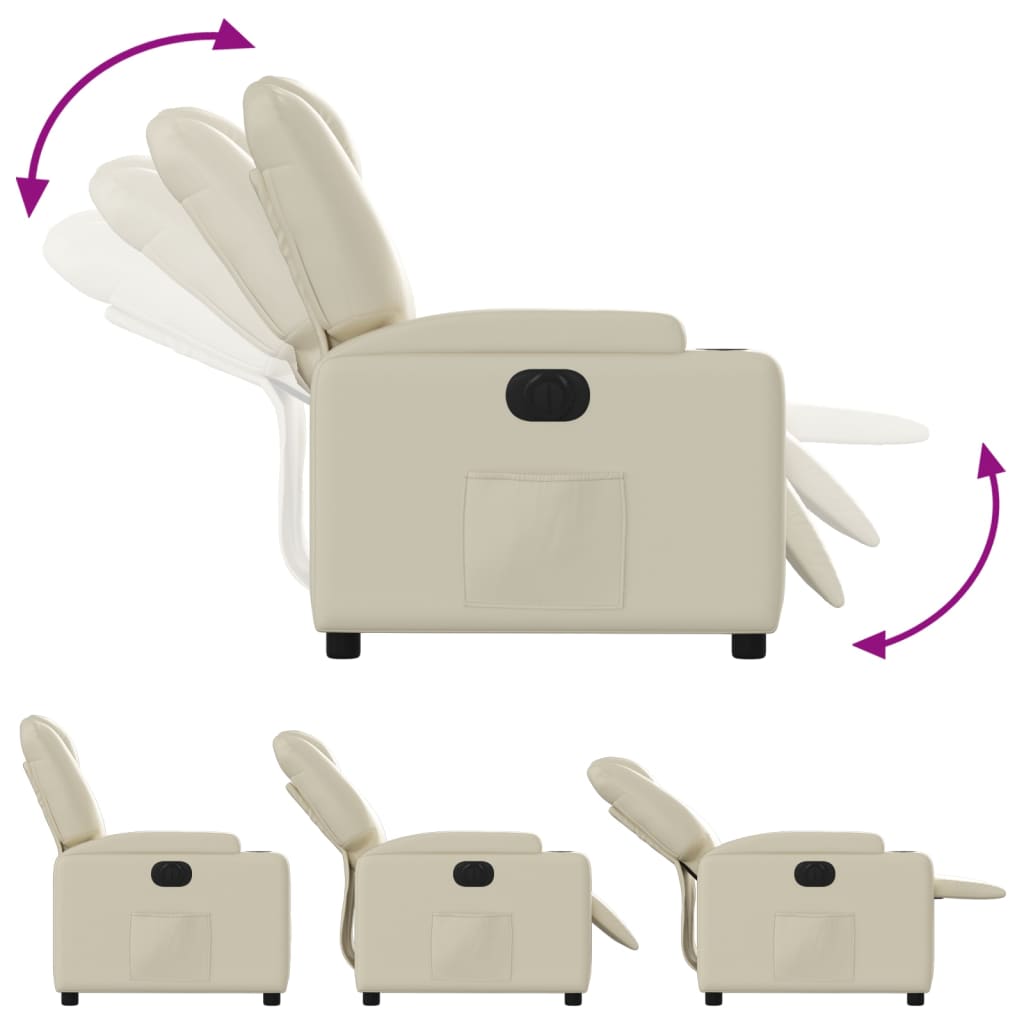 Fauteuil inclinable électrique Crème Similicuir - XIOS