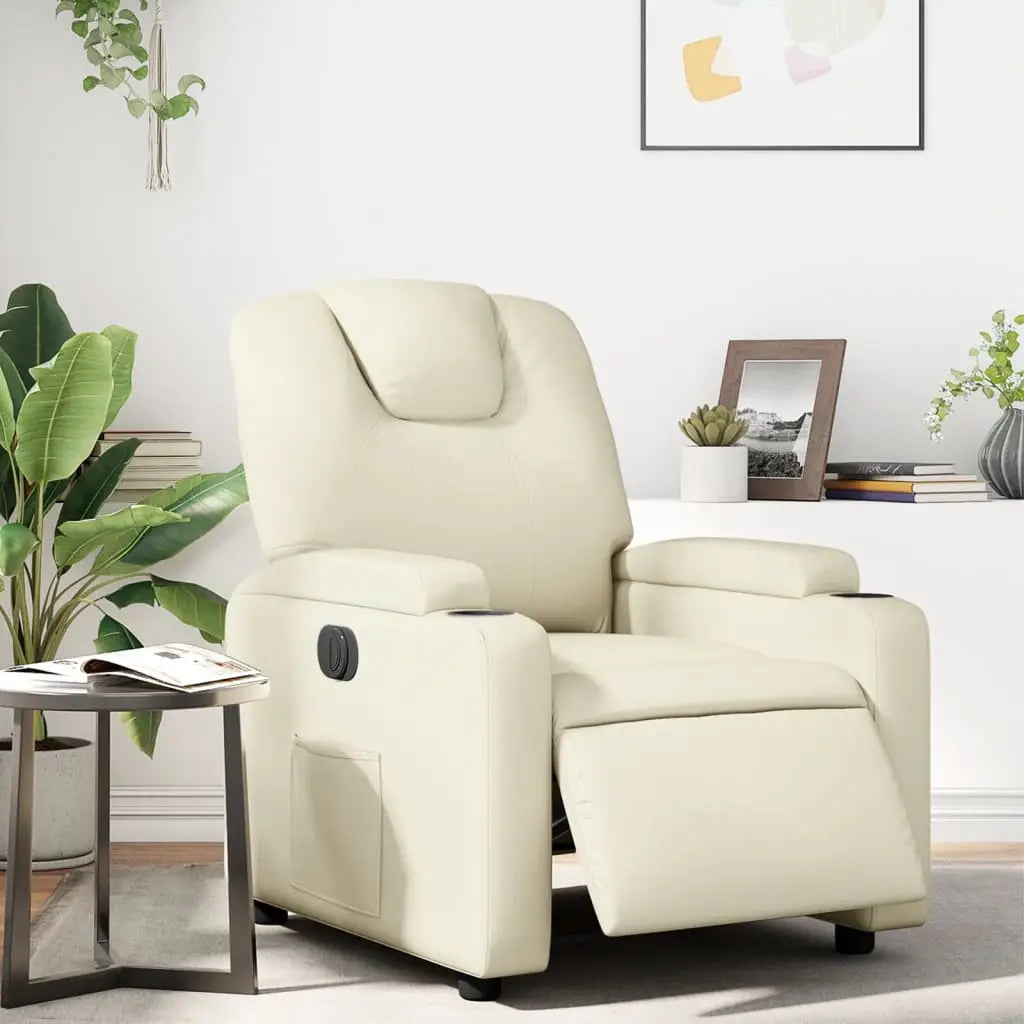 Fauteuil inclinable électrique Crème Similicuir - XIOS