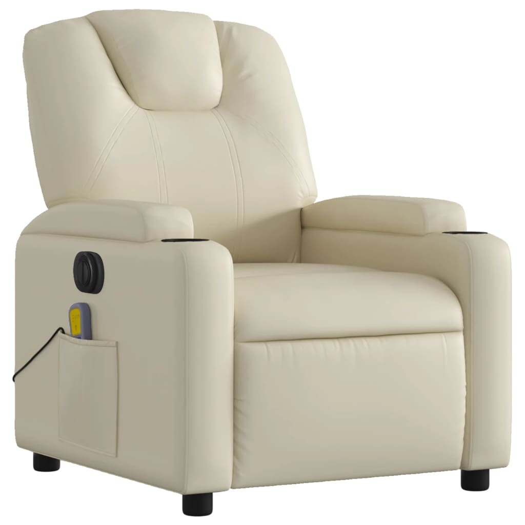 Fauteuil de massage inclinable électrique crème similicuir - XIOS