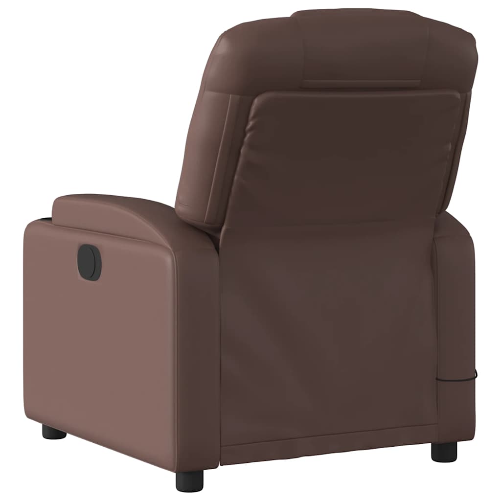 Fauteuil de massage inclinable électrique marron similicuir - XIOS