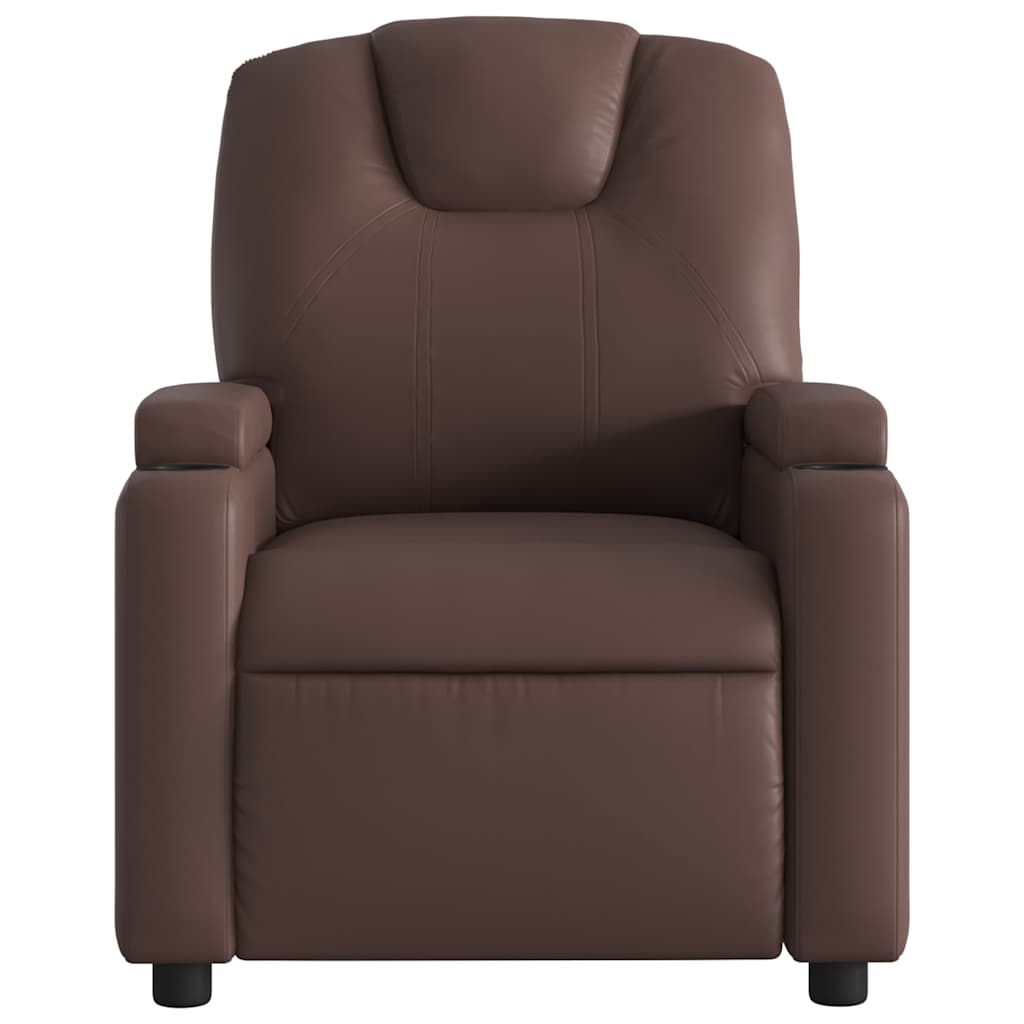 Fauteuil de massage inclinable électrique marron similicuir - XIOS