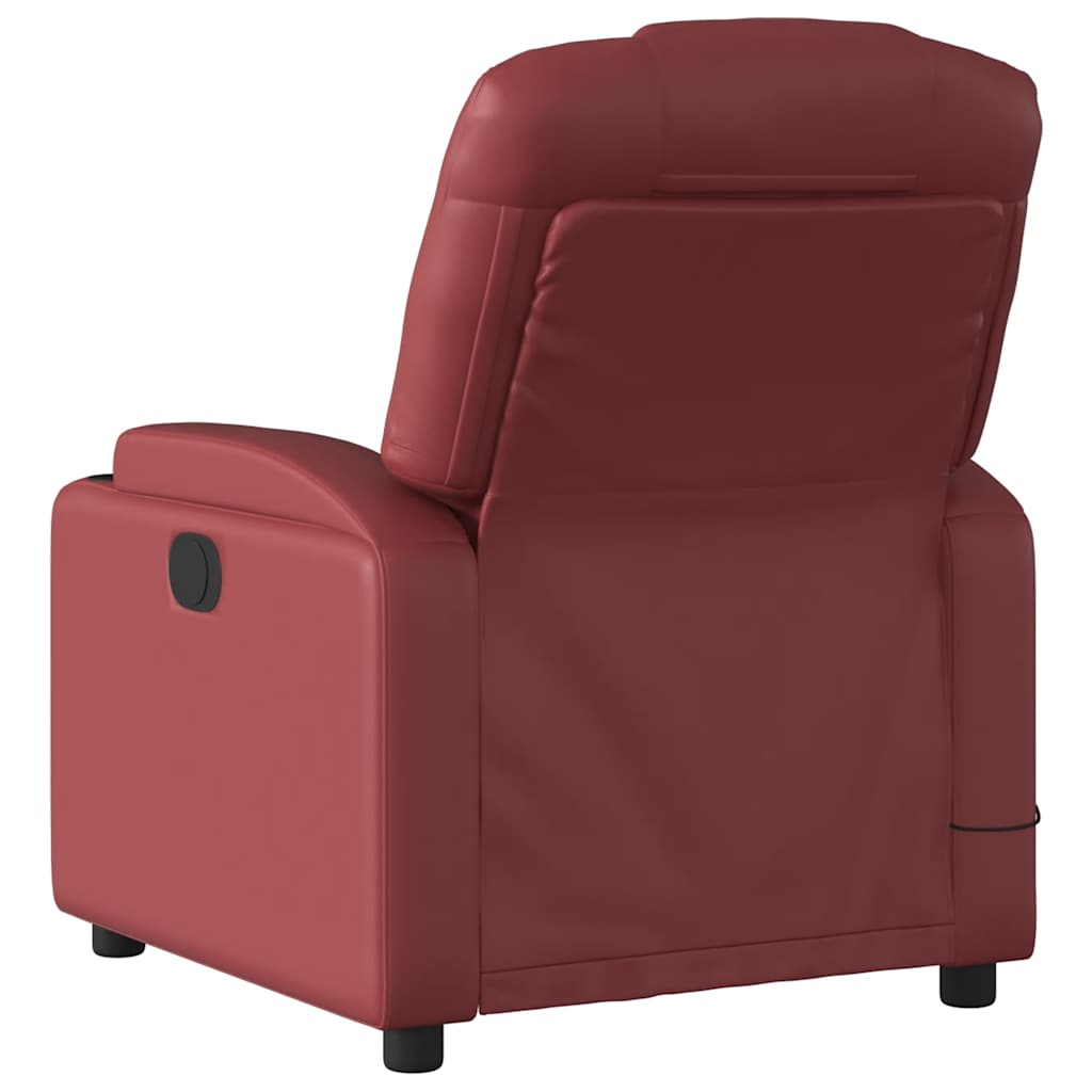 Fauteuil de massage inclinable électrique rouge bordeaux - XIOS