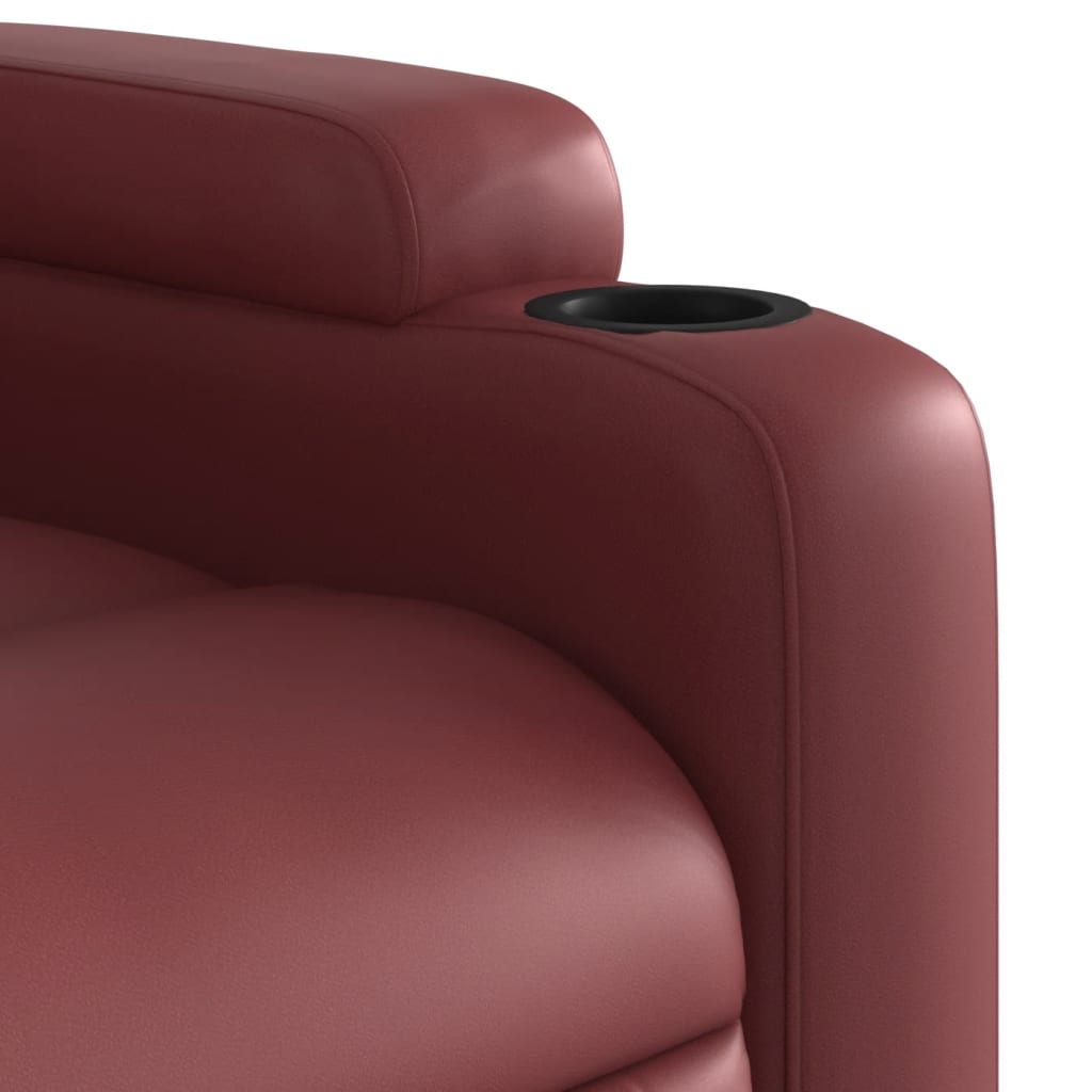 Fauteuil de massage inclinable électrique rouge bordeaux - XIOS