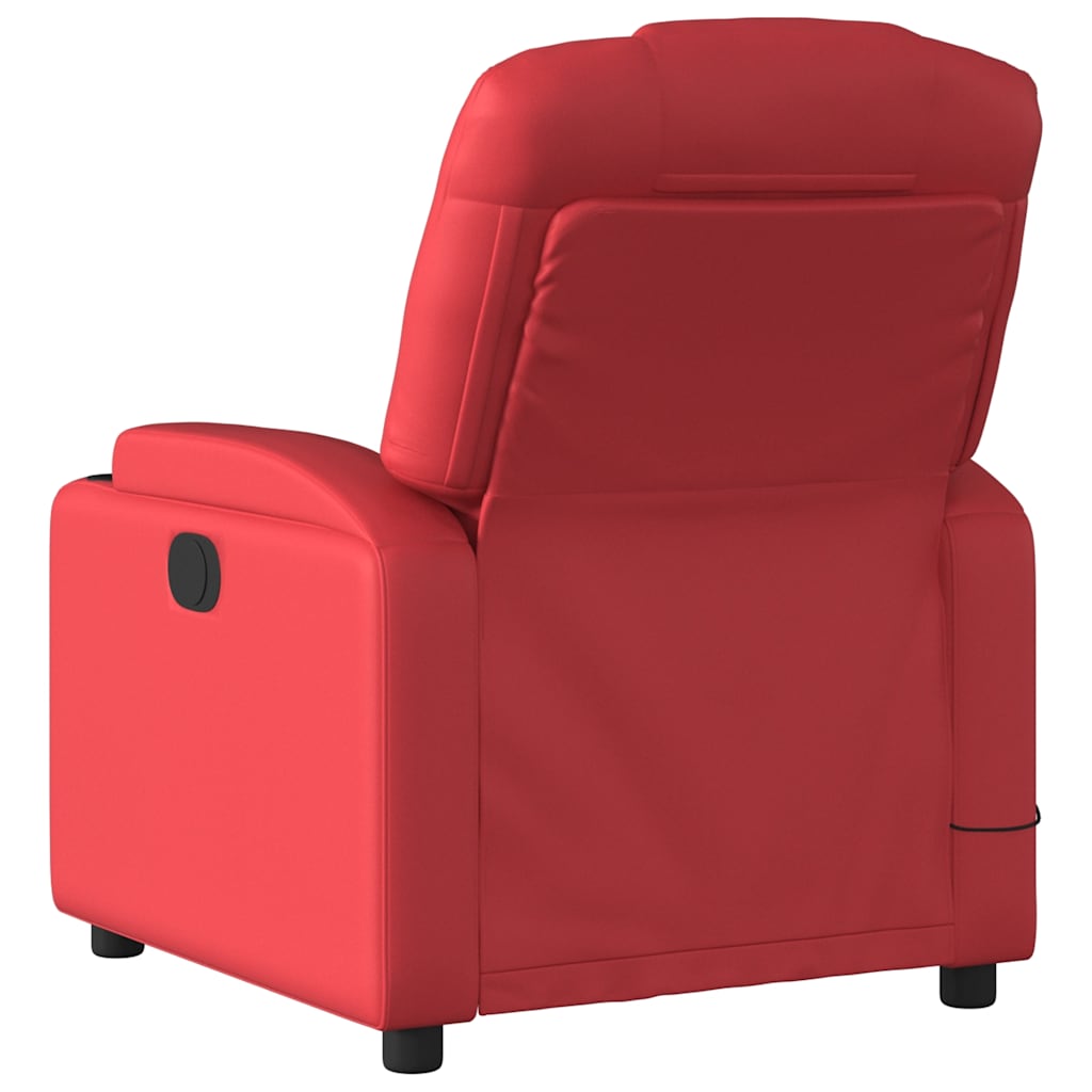 Fauteuil de massage inclinable électrique rouge similicuir - XIOS