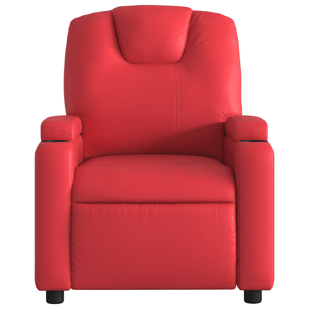 Fauteuil de massage inclinable électrique rouge similicuir - XIOS