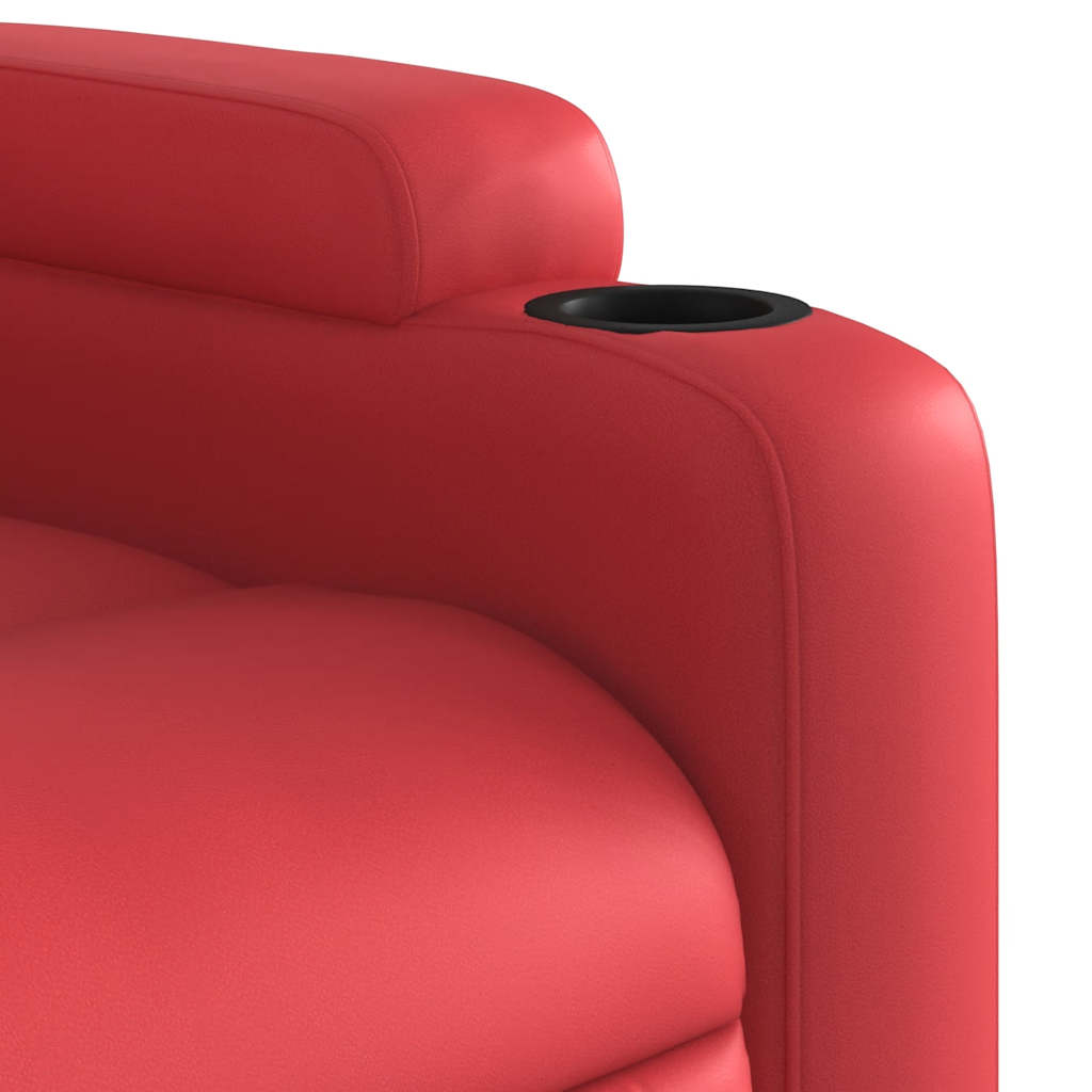 Fauteuil de massage inclinable électrique rouge similicuir - XIOS