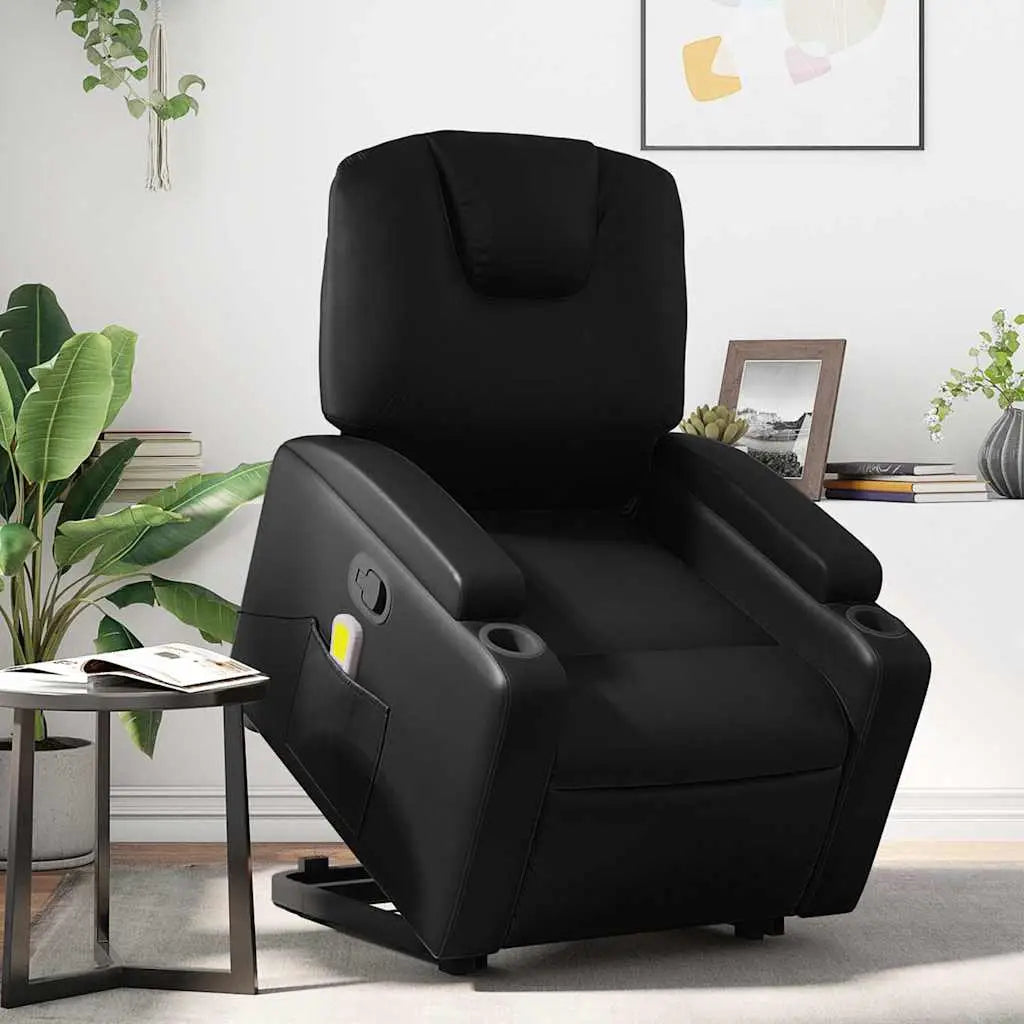 Fauteuil inclinable de massage Noir Similicuir - XIOS