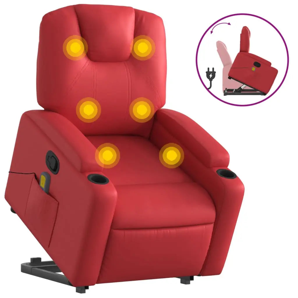 Fauteuil inclinable de massage Rouge Similicuir - XIOS