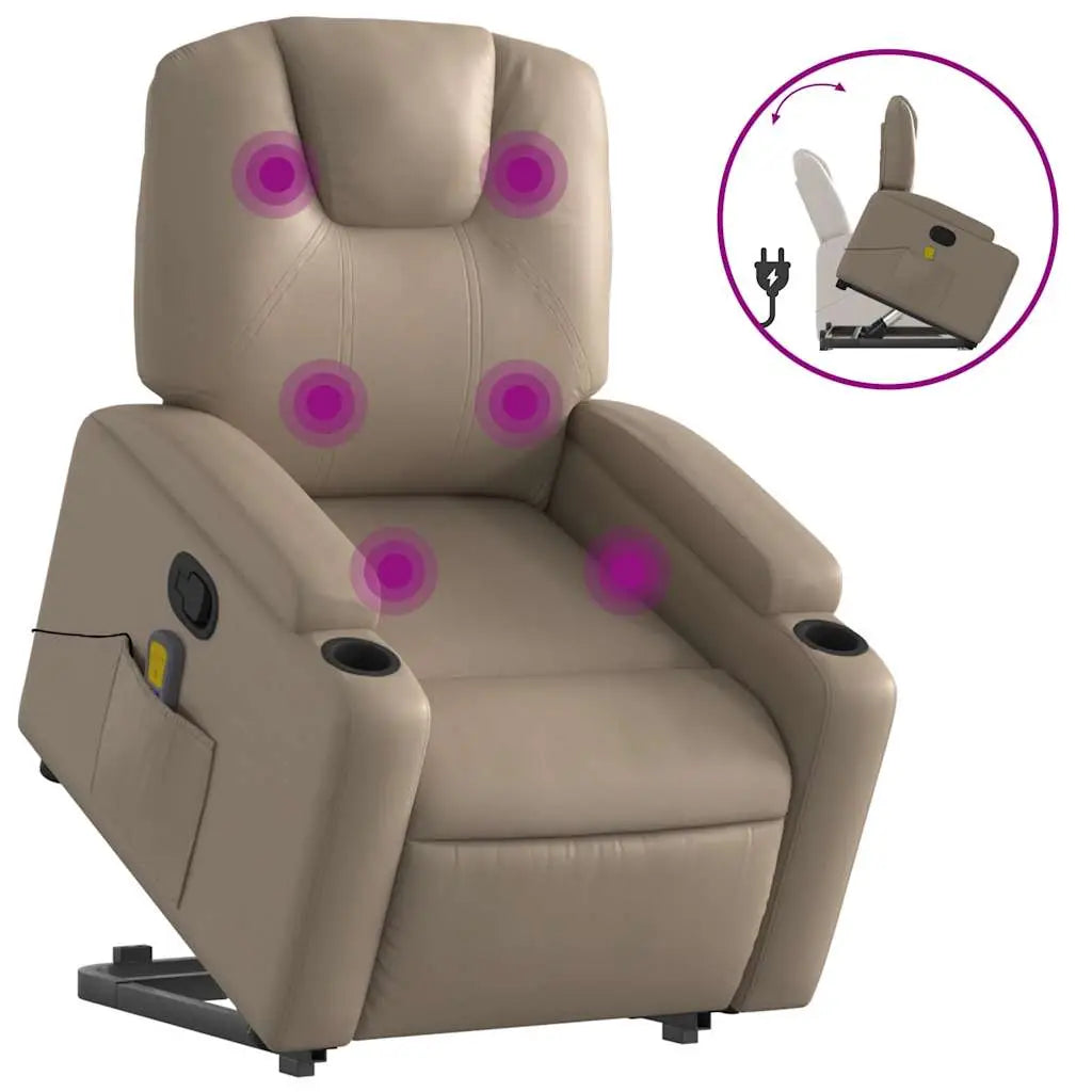 Fauteuil inclinable de massage Cappuccino Similicuir - XIOS