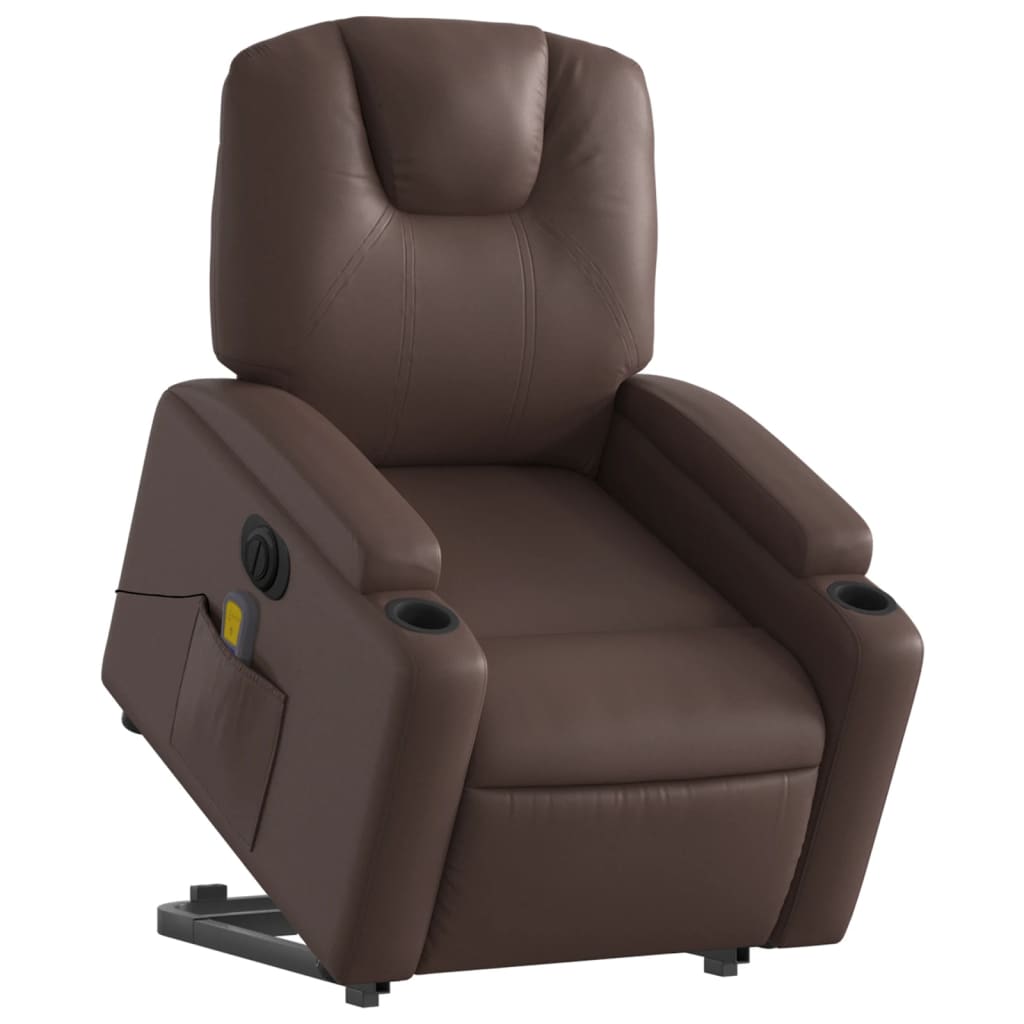 Fauteuil inclinable de massage électrique marron similicuir - XIOS