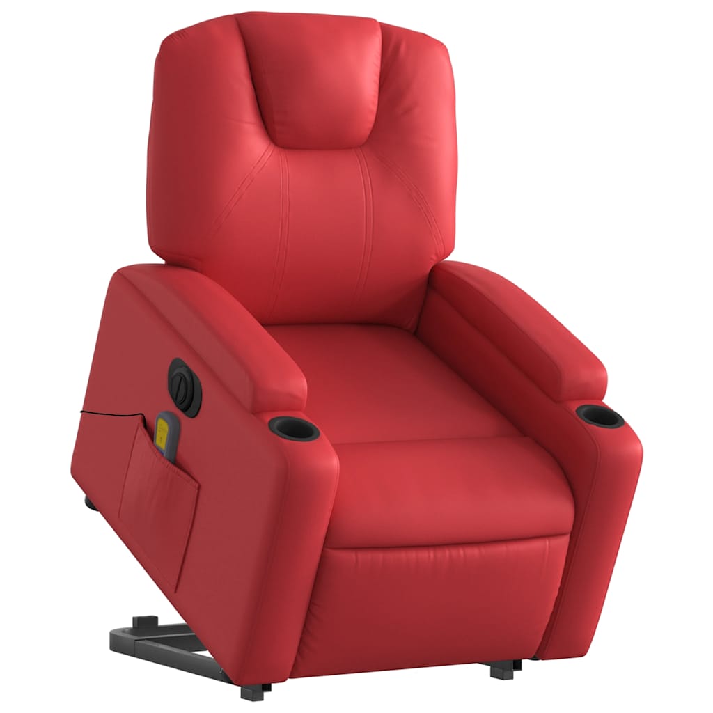 Fauteuil inclinable de massage électrique rouge similicuir - XIOS
