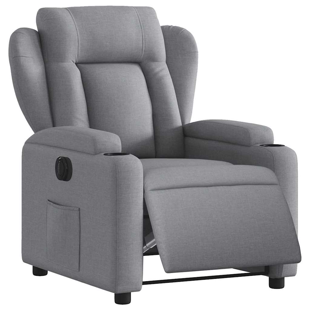 Fauteuil inclinable électrique Gris clair Tissu - XIOS